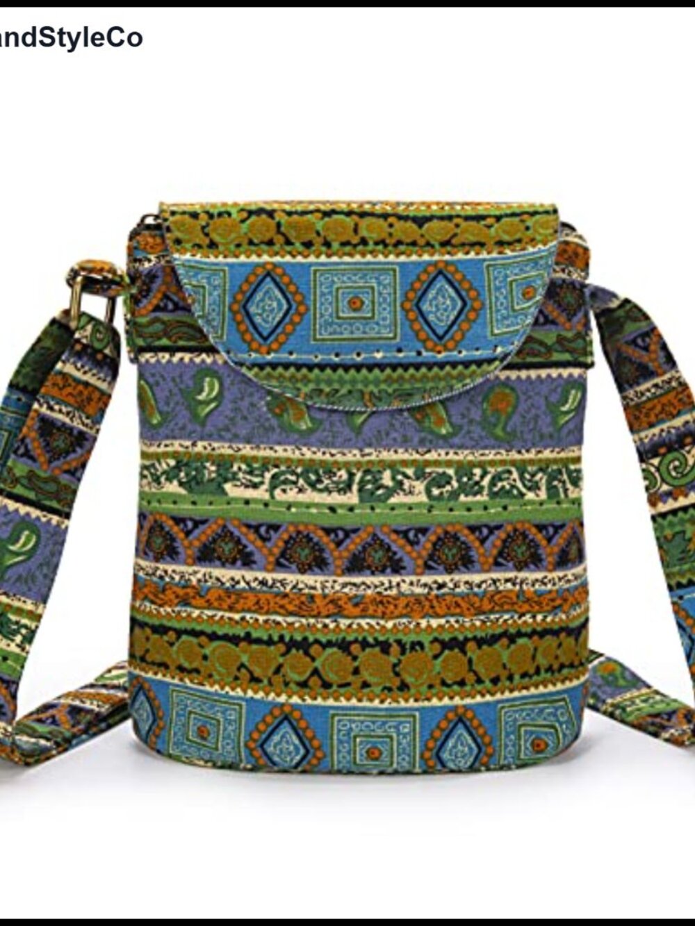 Canvas Boho Crossbody Bag with Adjustable Strap